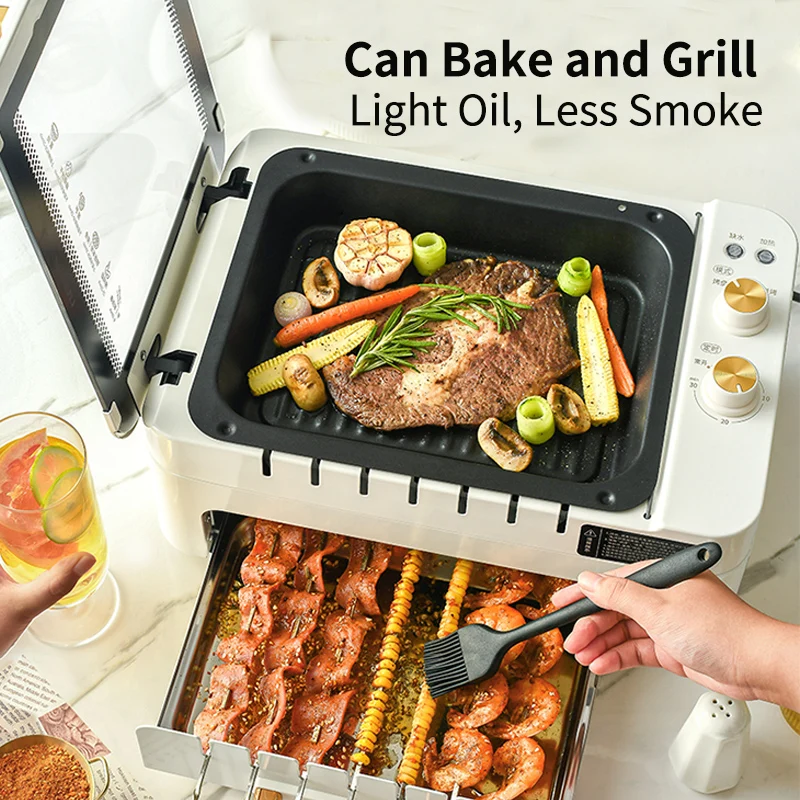 3 In 1 Electric BBQ Kebab Grill Machine Household Automatic Rotating Skewers Machine Indoor Smokeless