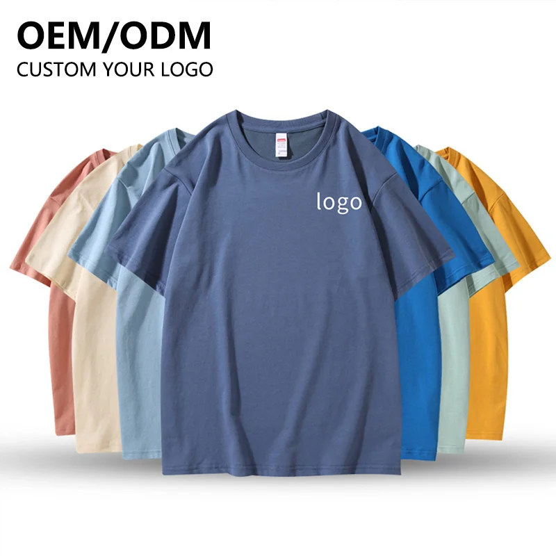 2022 wholesale new design fashion quality cotton loose fit drop shoulder  printing brand blank oversized men embroider t shirt
