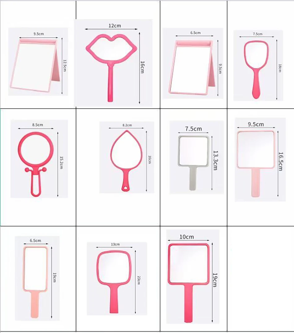 mink eyelash makeup mirror custom logo hand held Pocket Makeup Mirror Vanity  mini Mirror With Handle