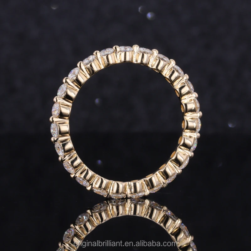 Starsgem Hot Selling Trendy Real 9K Gold Synthetic Diamond Simple Rings