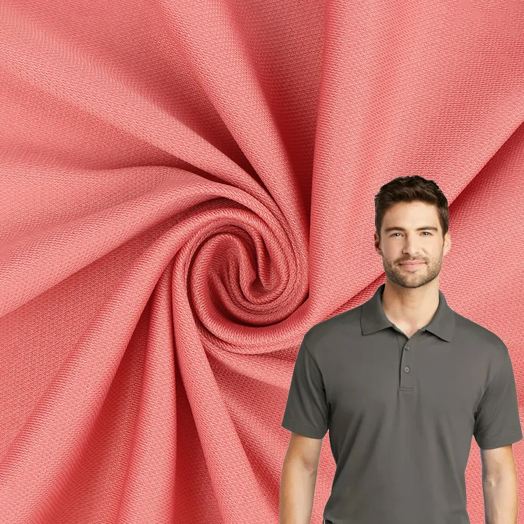 Factory Quick-dry Knit 170GSM 75% Nylon 25% Spandex Pk Pique Fabric Material For Sportswear Golf Wear Polo T-Shirt