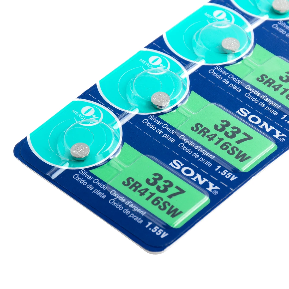 337 батарея SR416SW кнопочные батареи 1 55 в Серебряный оксид аккумулятор для беспроводных мини-наушников AMK808