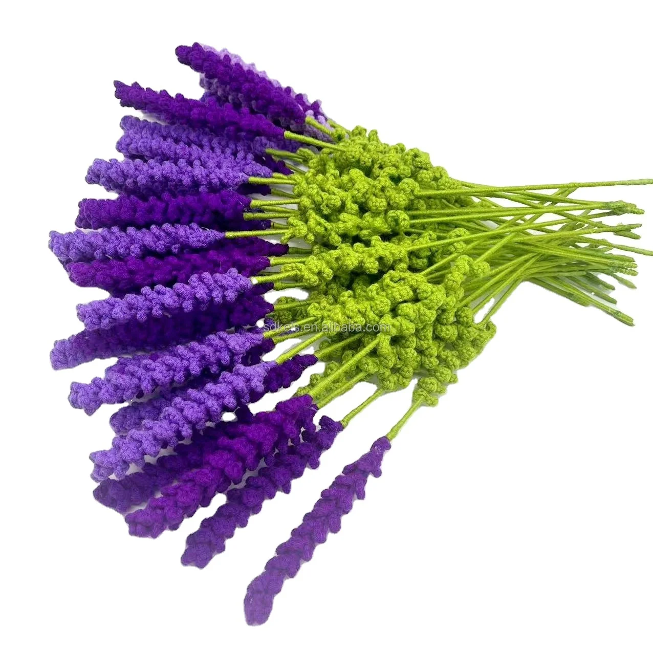 Handicraft factory ODM OEM Crochet Lavender finished knitted crochet lily for celebration gift flower bouquet