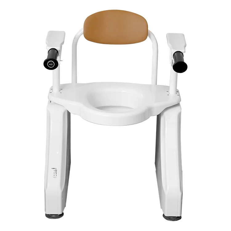 Wheel Chair With Toilet Lift Transfer Commode Bath Chair For Patient