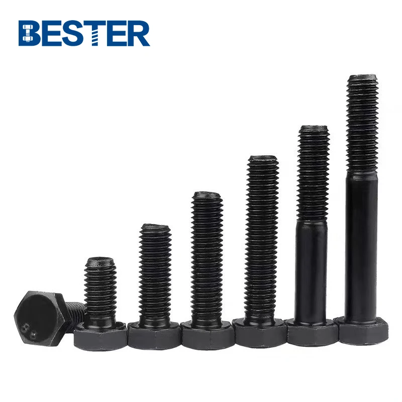 High strength manufacturers 10.9 5/16 m16 m28 m50 blue black zinc plated galvanized oxide steel hex bolts and nuts washer