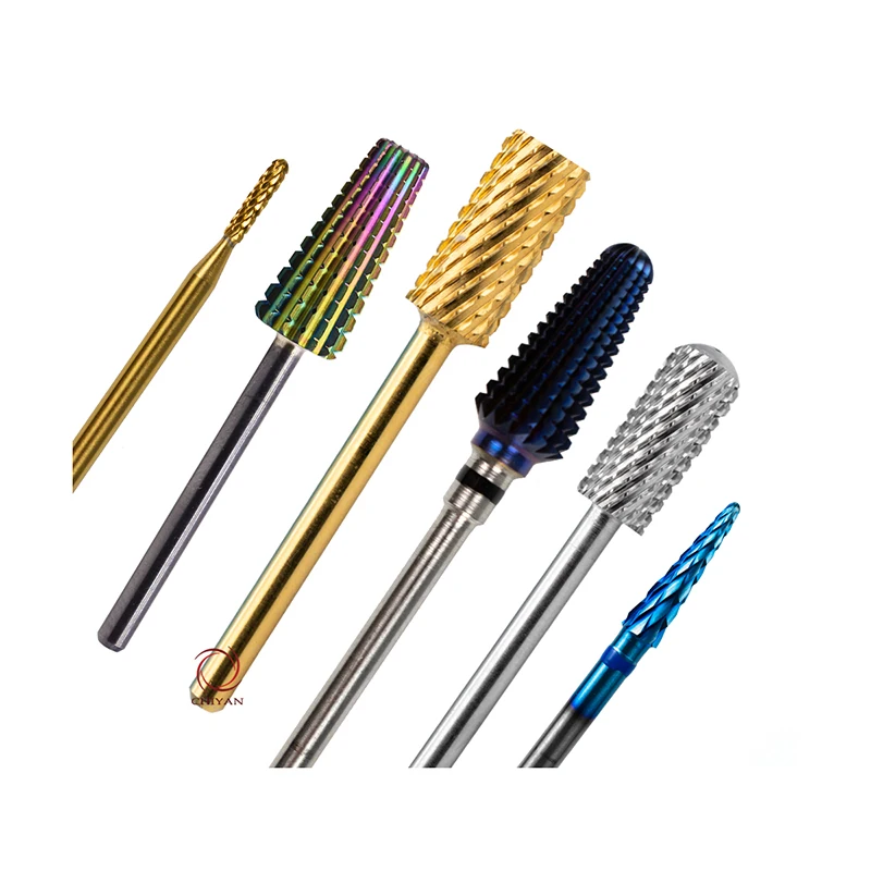 
Professional Tungsten Carbide Gold 5 in 1 Large Barrel Safety Bit for Nail Art Drill Machine Manicure Nail Drill Bits 