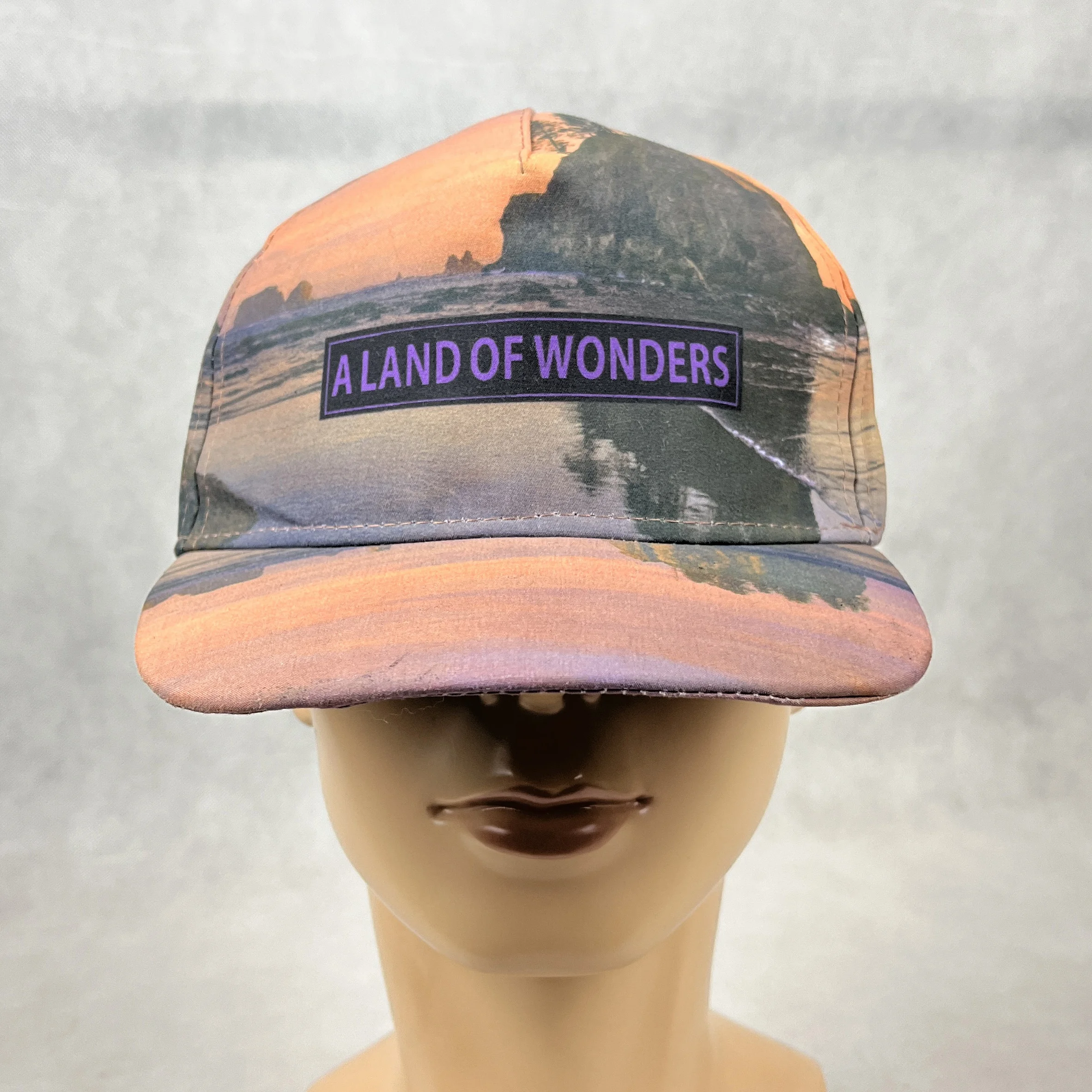 Custom Sublimation Sublimation Print Logo 5 Panel Flat Bill Snapback Hat Cap