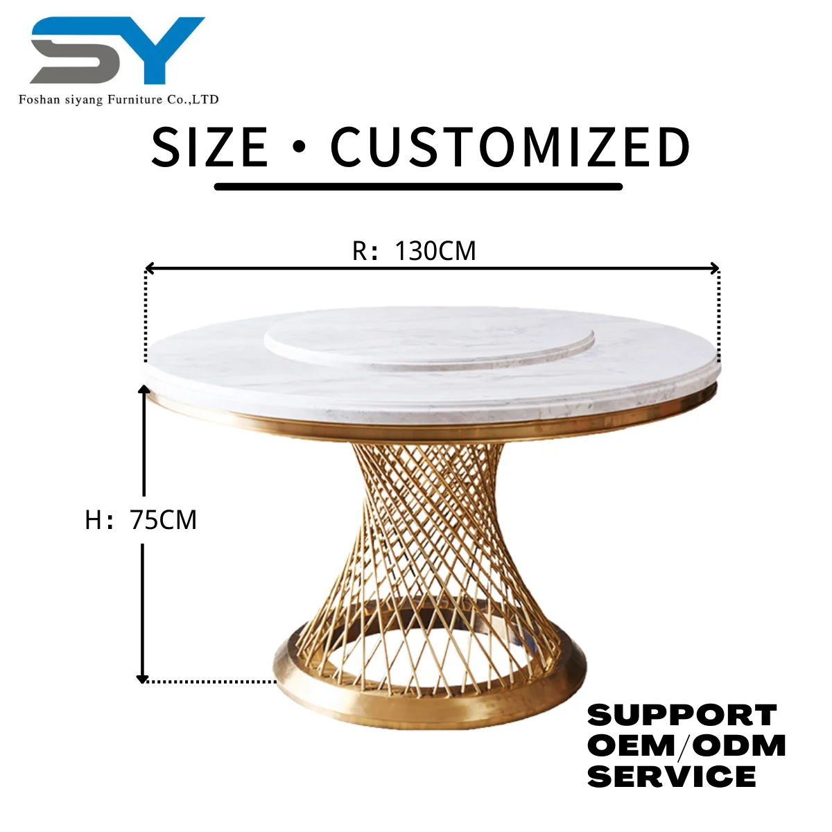 Chinese furniture import expanding round table marble dining table and chairs CT007