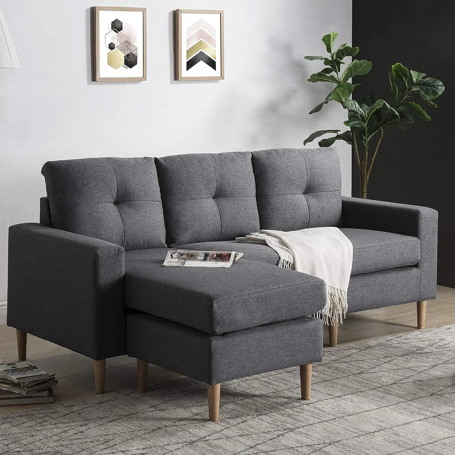 Living Room Furniture Save Space Couch Divan Modern Sofa Cum Bed 3 Seat Folding Multi-function Sofa Bed With Storage