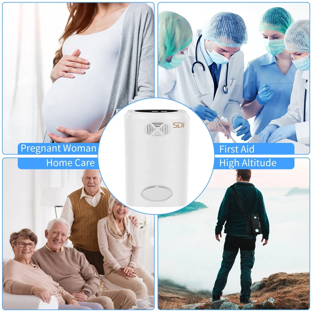 Portable Oxygen Concentrator Battery Oxygen Generator Household Oxygen Bar Air Purifier with Bag Li Battery Car Charger
