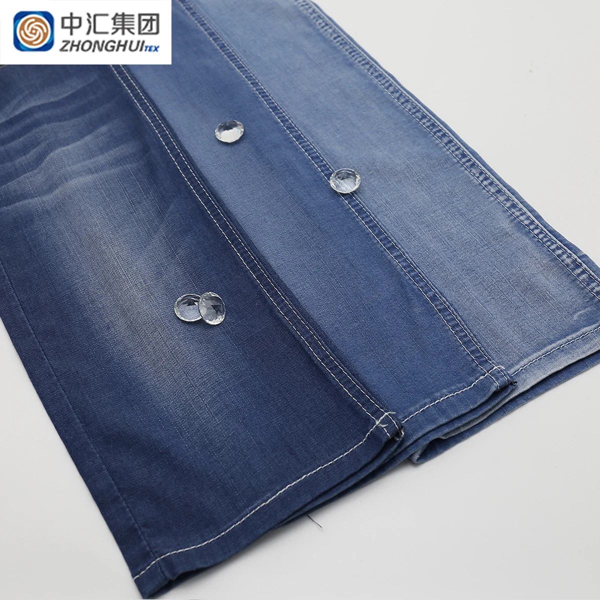 Factory Hot Sale Tencel Polyester Viscose Blend Twill Denim Fabric for  Summer Jean Pants