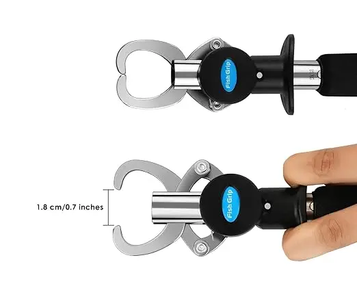 Fish Grip Holder with Scale Stainless Steel Fishing Gripper Fish Lip Grabber Saltwater Fishing Controller