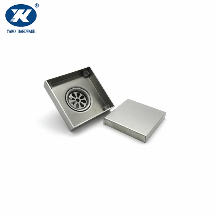 Stainless Steel Tile Insert Anti Odor Floor Drain Cover Grate Strainer Square Brass Shower Drain