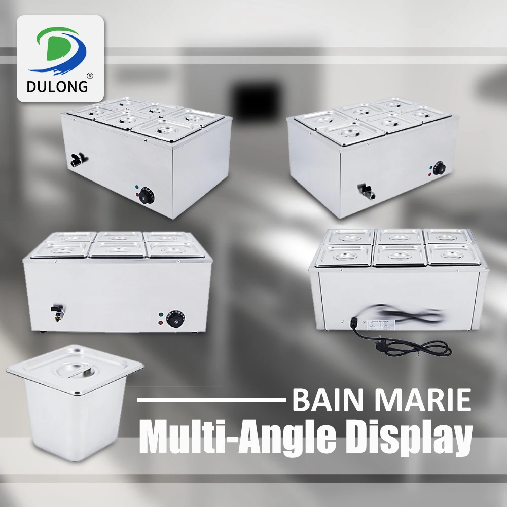 Restaurant kitchen equipment electric food warmer for induction bain marie restaurants 6-Pan electric bain-marie