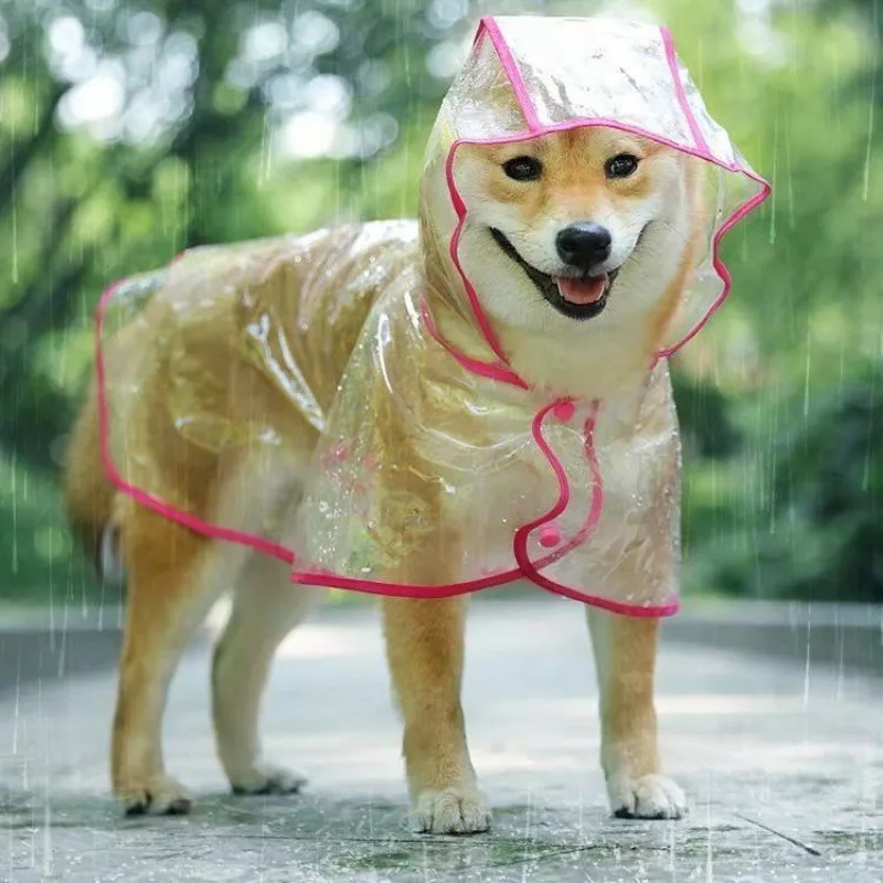 Fashion Dog Supplies Custom Designer Dog Clothes EVA Transparent Rain Poncho Pet Breathable Raincoat