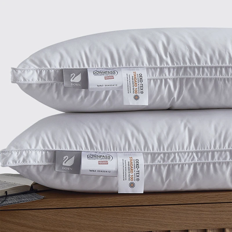 Classic 70% Goose Down and Feather Pillow Cushion Insert Feather Pillow Hotel Beding/Office Seat Cushion Goose Feather Pillow