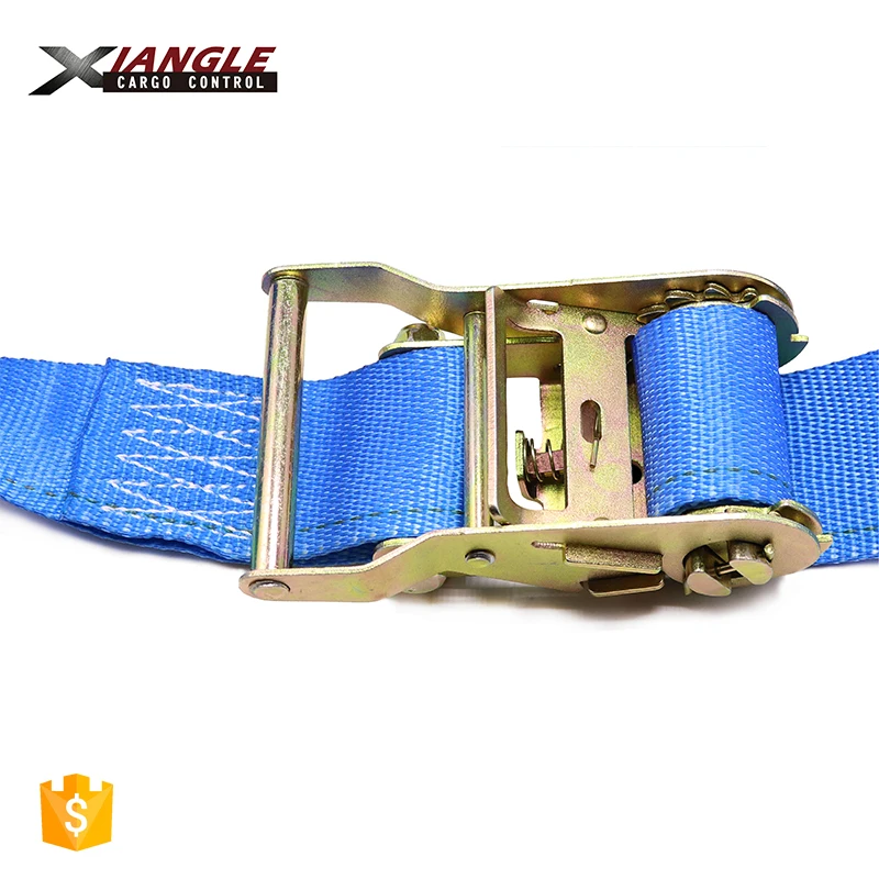 2 inch 4400lbs 50mm cargo control ratchet cargo lashing tie down strap belt for heavy trailer with E hook straps