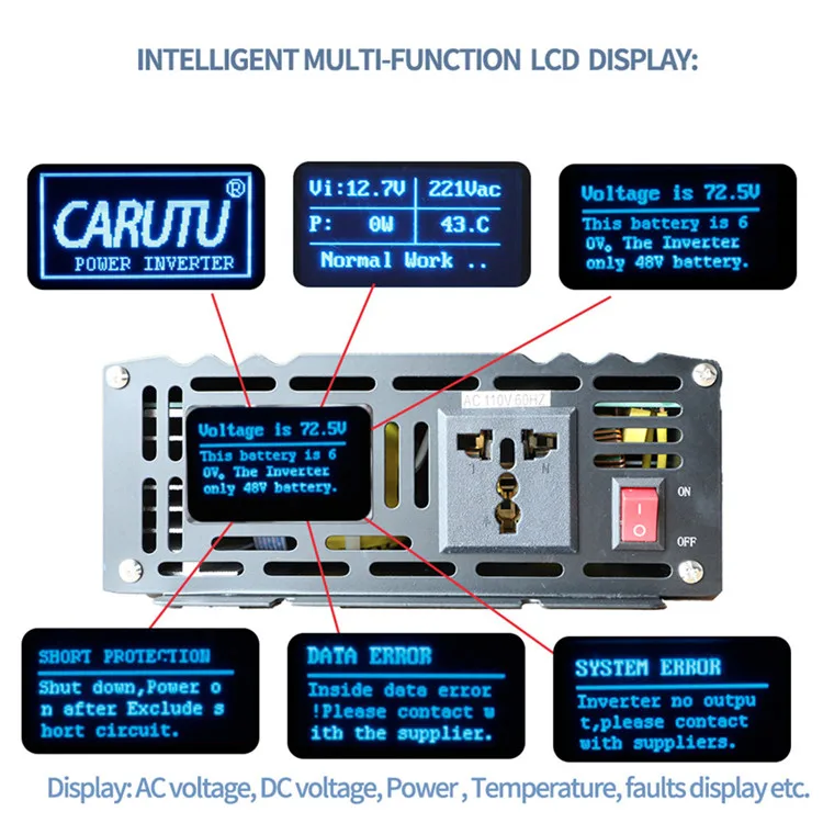 Various good quality 48vdc to 220vac professional inverter 3000 pure sine wave inverter 12v pure sine wave with display