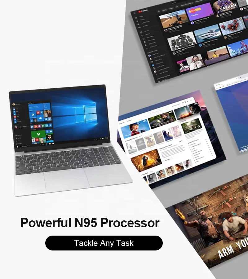 Factory Outlet OEM ODM Slim Laptop 15.6 inch Intel Processor Win 11 DDR4 8GB SSD 256 GB Laptop Computer Portable PC