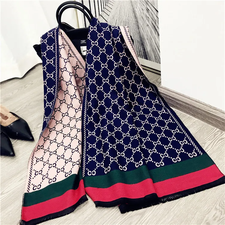 2023 Fashion  ladies square  wool cashmere scarf luxury winter designer scarves  shawls for women
