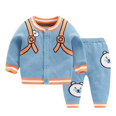 
Manufacturer Custom 100% cotton Kids knitwear Pants And Coat Clothing With Print Casual 