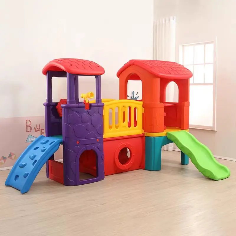 Hot Sale Children Play House Outdoor Small Plastic Slide Playground Set Kids Play House With Slide