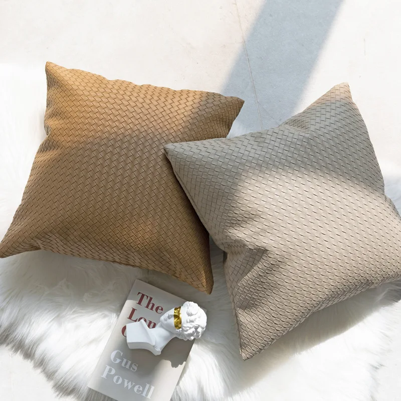 Modern in summer plain pillow covers office pillow case cover large stock capacity leather pu pillow cover with low MOQ