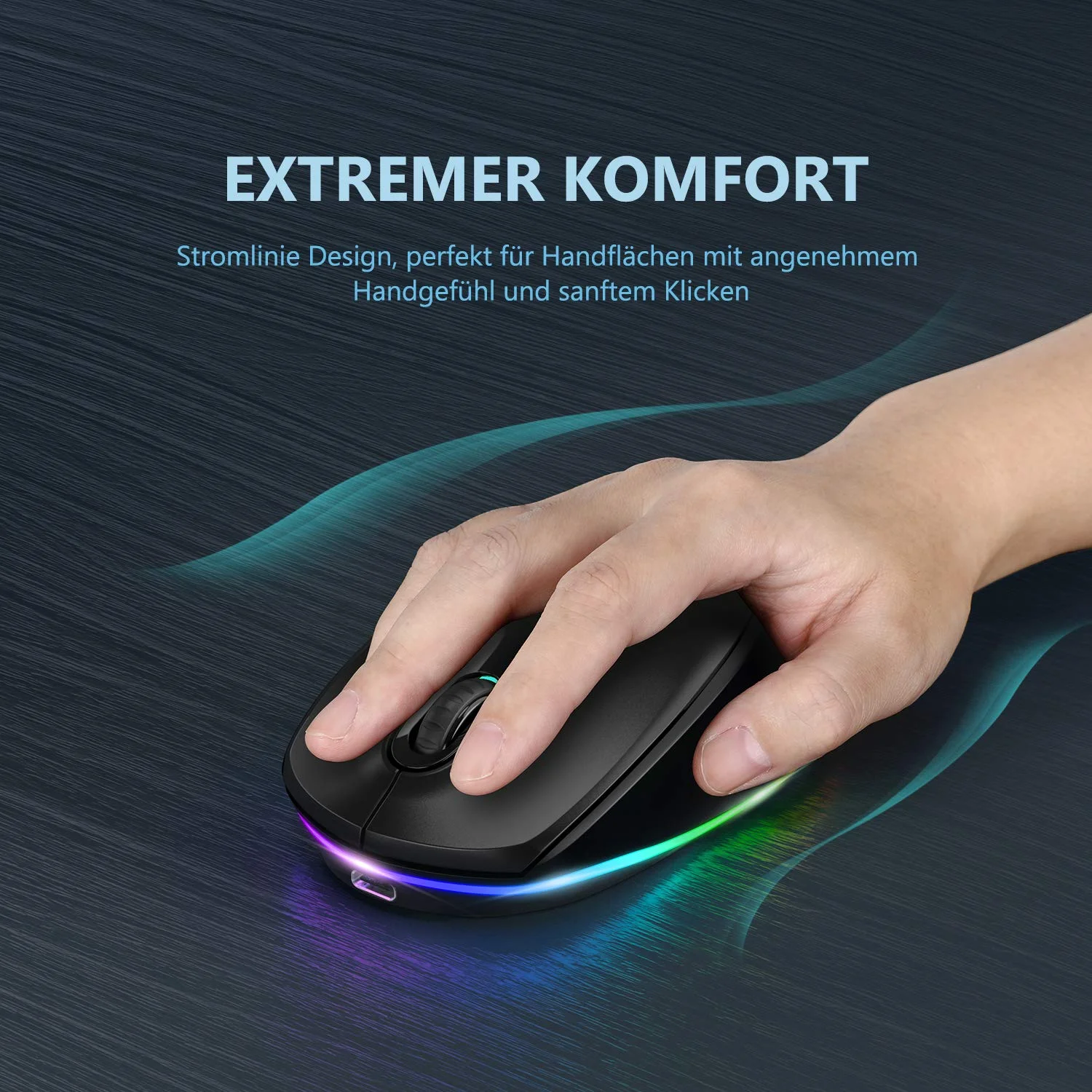 SEENDA LED Wireless Mouse with Illumination Colorful Mice for Laptop PC Mac Tablet Rechargeable RGB Mouse