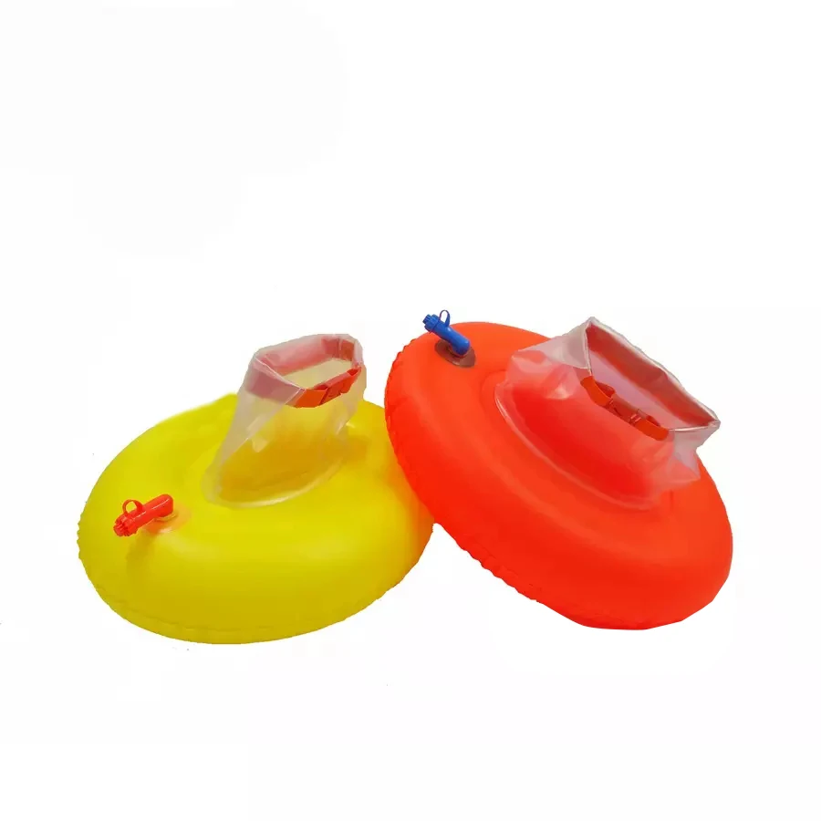 Orange yellow pink 10L PVC Safety Swimming Buoy Tow Float Donut Mini Floating Air Dry Bag for Swimmers and Triathletes kids