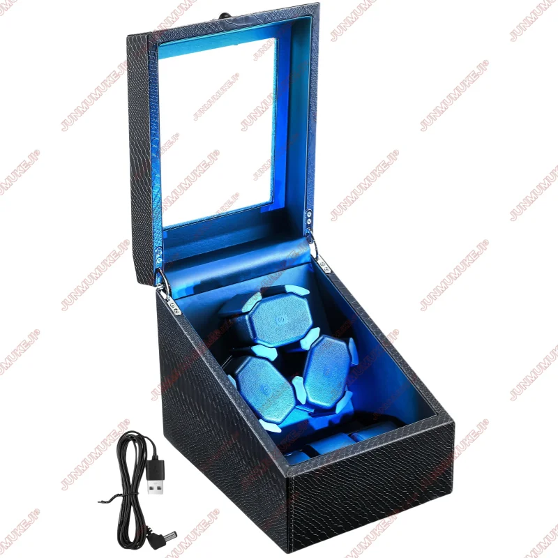 Watch Winders for Automatic Watches Rotating Watch Box Quiet Motor Built in LED Multi Rotation Modes
