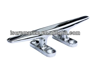 Marine Boat Low Flat Cleat 4' Heavy Duty Deck Silhouette 316 Stainless Steel From Isure Marine