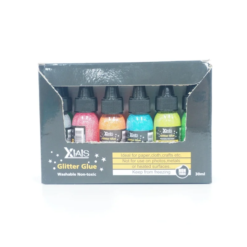 Xiais 30ml Creative Handmade DIY Liquid Glitter Glue Unique Fine Glitter for Crafting