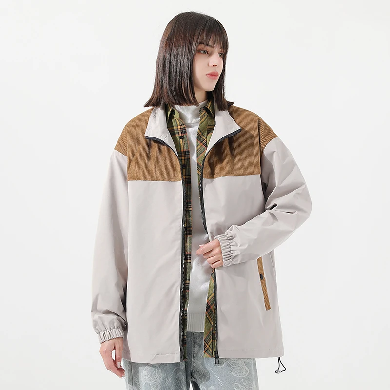 Wholesale Best Selling  outdoor corduroy Waterproof Men Lightweight Contrast Color Panel Windbreaker Jacket For Sale