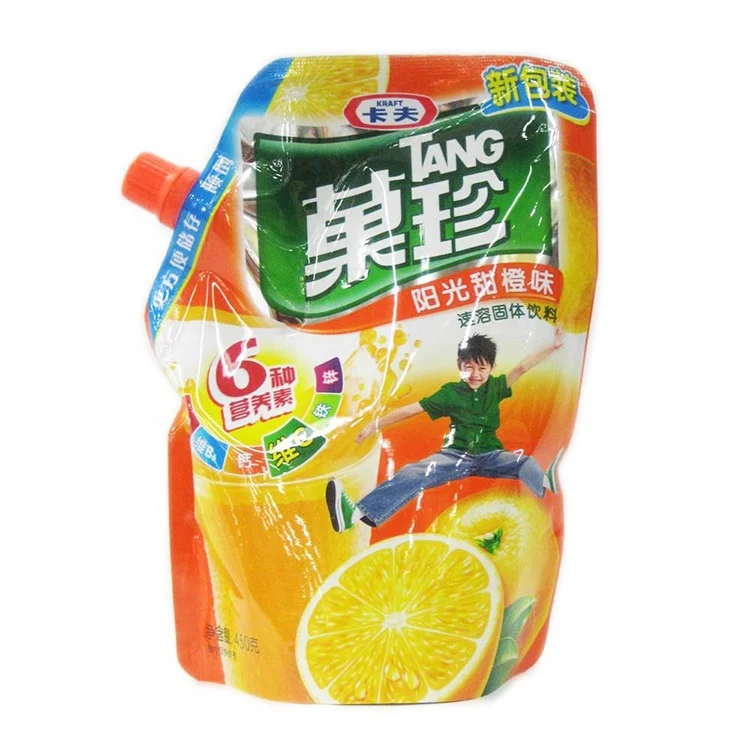 children drink  plastic spout pouch/ Food grade flat bottom bag /stand up bag