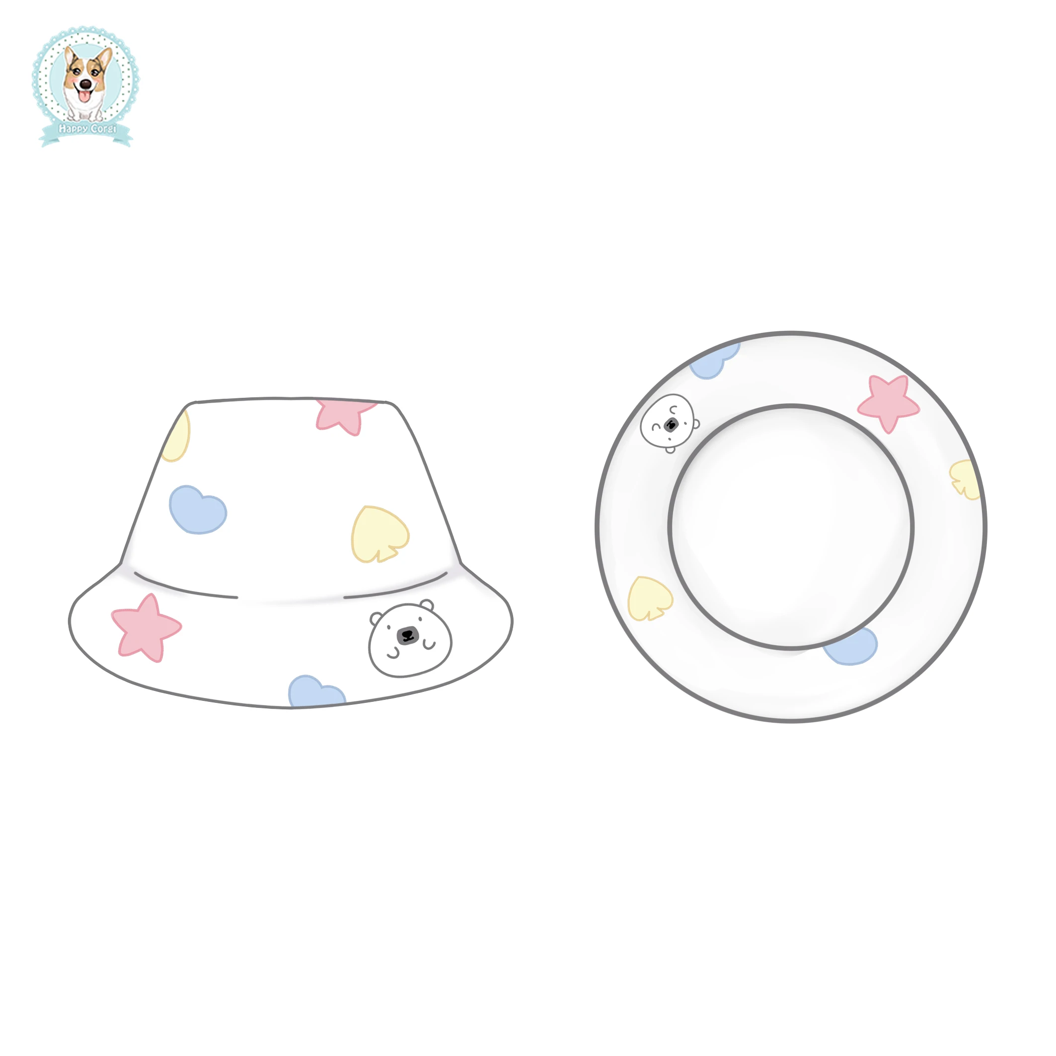 Professional custom cartoon cute special animal image winter warm polar bear image hat children love