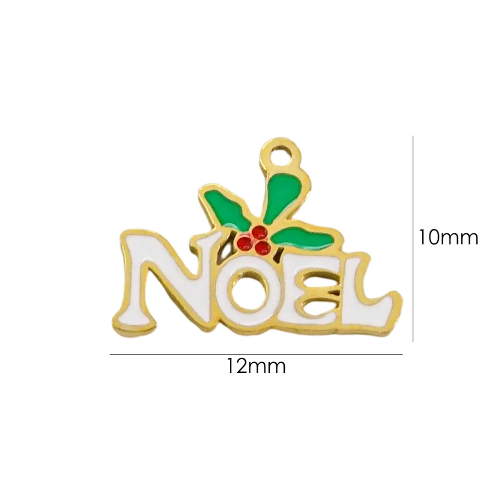 Stainless steel Enamel Drip Oil Watermelon Rainbow Pendant Colorful Flower Smile Cloud U Noel Christmas Charms DIY Gift