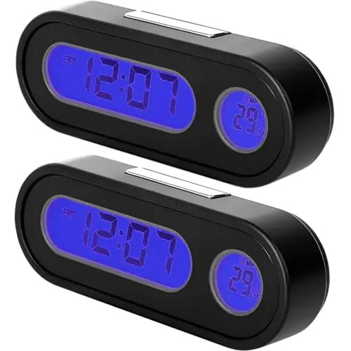 Mini Electronic Car Level Clock Time Watch Auto Clocks Luminous Thermometer LCD Backlight Digital Display Car Styling