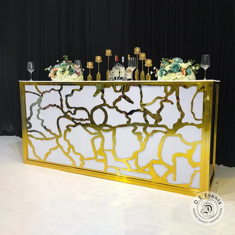 High quality mobile high table club furniture rectangle metal commercial bar counters