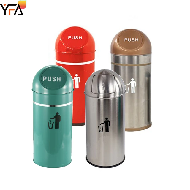 Stainless steel trash can  Swing Top Garbage Large Capacity  for Indoor, Outdoor  Bank or Commercial Use Green red gold