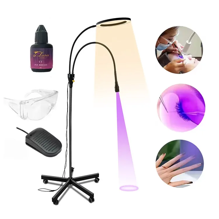 Custom Floor Lamp Led UV lash adhesive glue curing lash lamp for eyelash extension 5W 10W LED Light For Nails Beauty Salon
