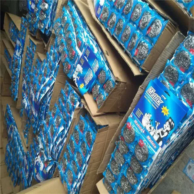 wholesale manufacturer metal wire sponge galvanized wire scrubber ball ss410 stainless steel scourer sponge pads
