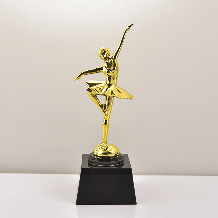 2024 High-quality Customized Music And Dance Award Dancing Lady Figure Golden Metal Trophy