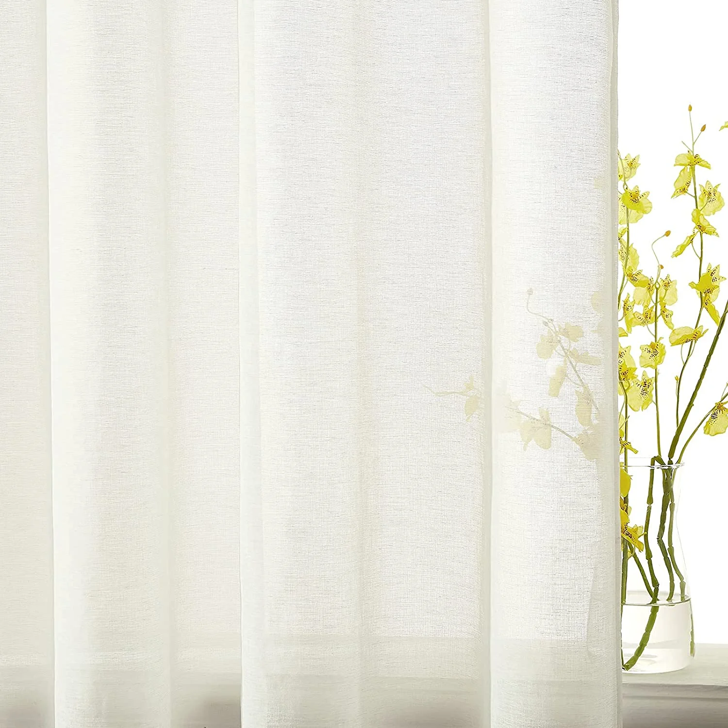 340CM Width New Material Light Fittings Linen Sheer Voile Fabric For Curtain
