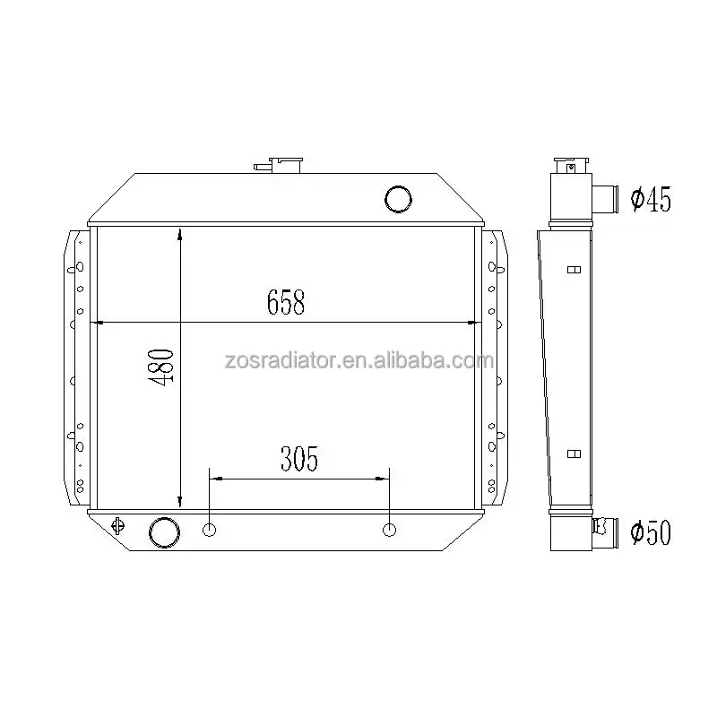 Performance  Radiator For Ford core size480*658*62mm  Bronco F-100 F-150 F-250 F-350 1970-1979