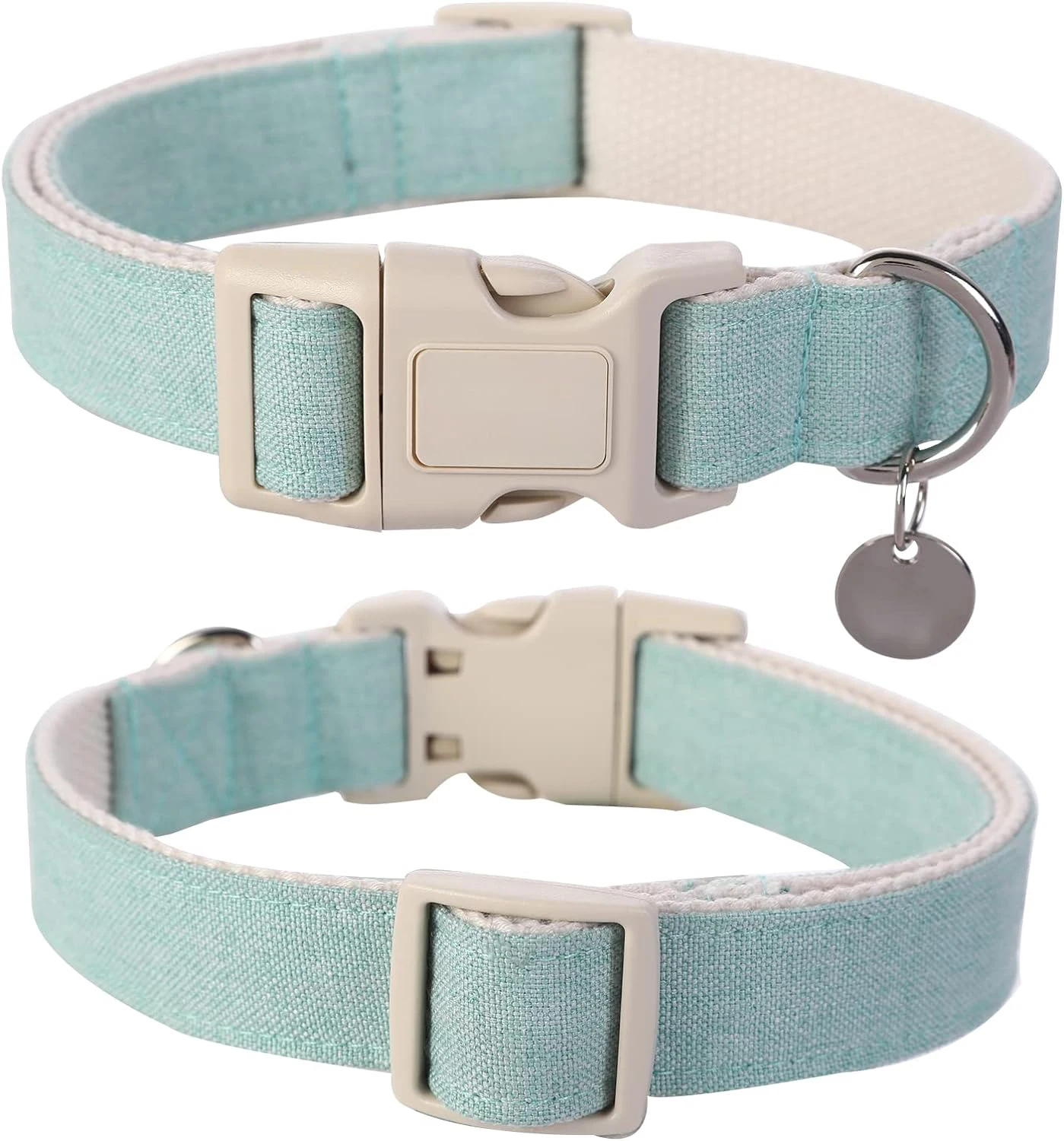 Blank pure Eco-friendly hemp material pet collars custom brand logo matching luxury buckle and leash set