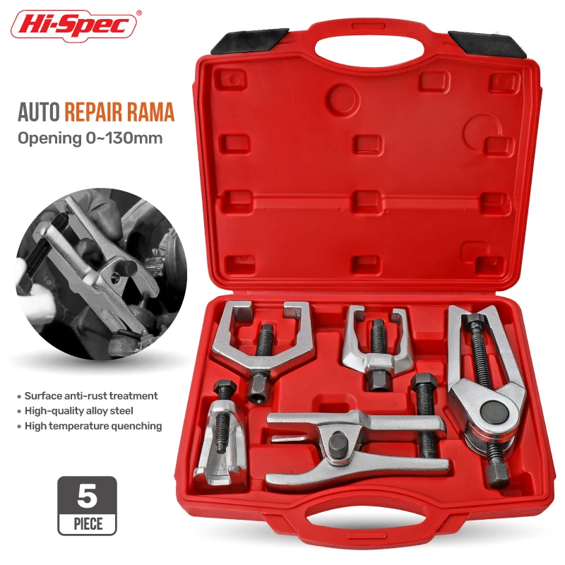5pc Ball Joint Separator, Pitman Arm Puller and Tie Rod End Tool Set for Auto Garage Mechanics Front End Service. OEM ODM Ready