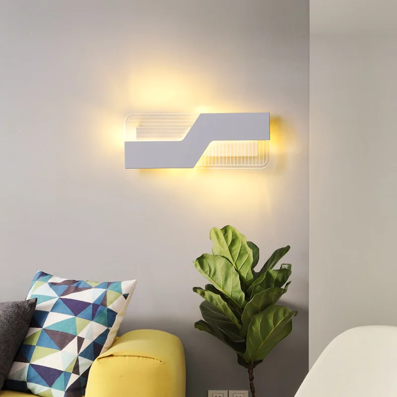 Black White Wall Mounted Acrylic Indoor Lamp shade LED Wall Light Lamp
