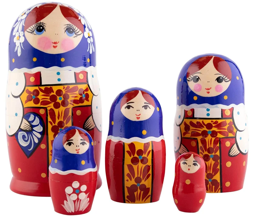 Custom Figure Wood Russian Nesting Dolls Matryoshka Dolls Hand Paint Souvenir Crafted Doll For Kid Gift Home Decoration