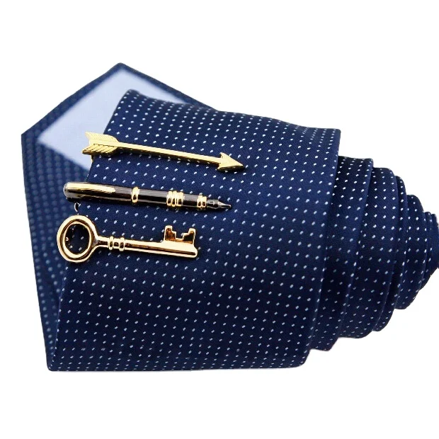 2024 new boyi Custom on Tie Clip in Arrow Pens Copper Tie Pin Keys