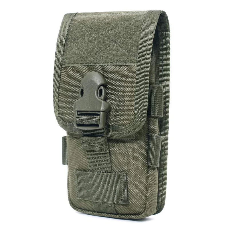 1000D Double Layer Tactical Phone Bag Simple Oxford Man Molle System EDC Accessory Smartphone Holder Pouch with Belt Loop Hook